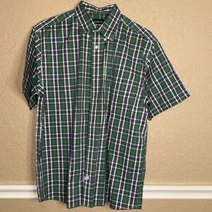 Orvis short sleeve button-down dress shirt size large